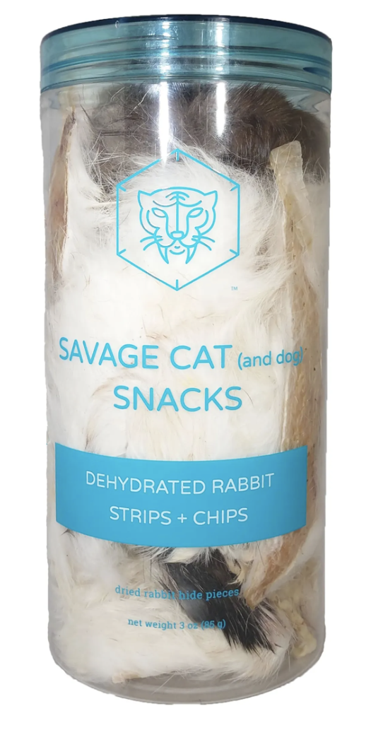 Savage Cat Dehydrated Rabbit Strips + Chips Treat