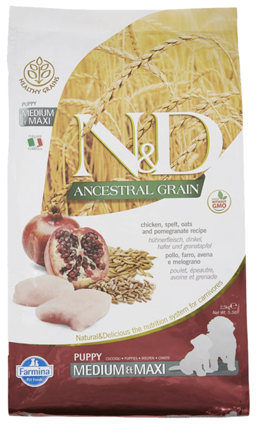 FARMINA DOG ANCESTRAL GRAIN PUPPY CHICKEN POMEGRANATE MEDIUM & MAX  Dry Food