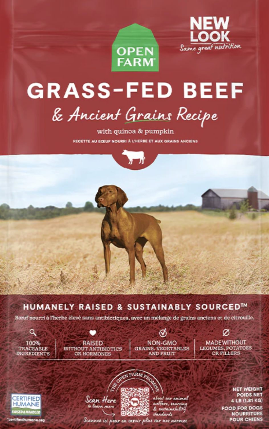 Open Farm Grass-Fed Beef & Ancient Grains Dry Dog Food