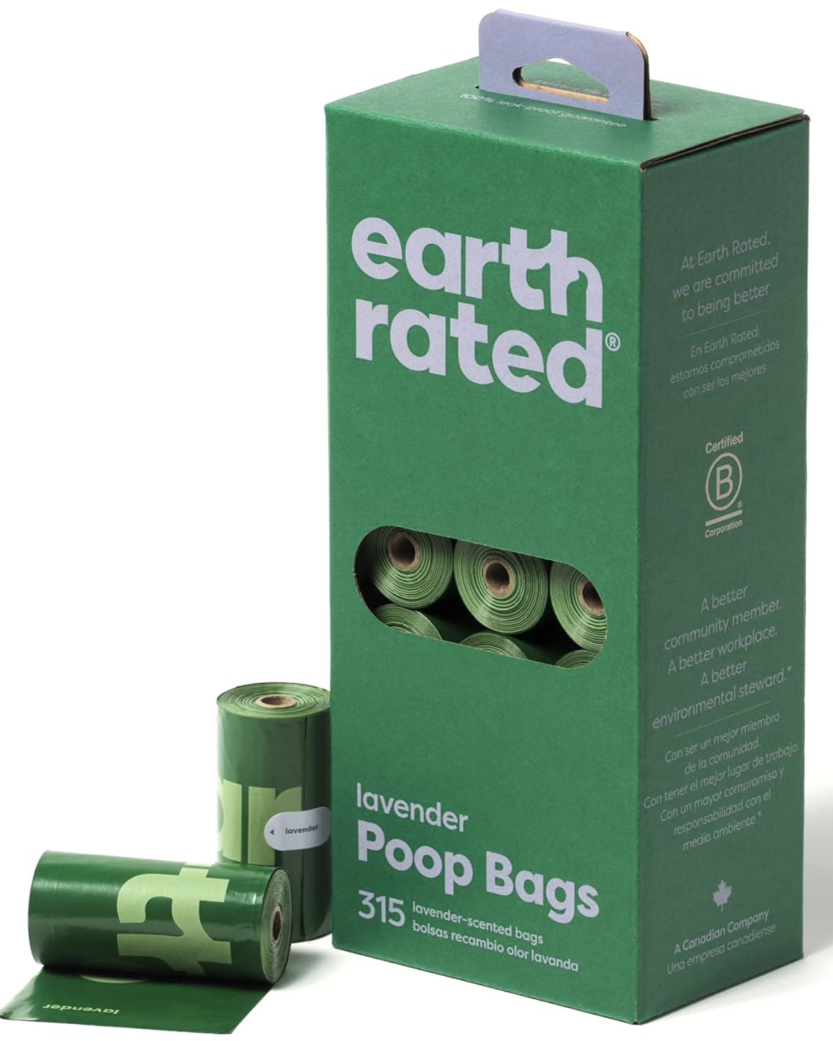 Earth Rated Lavender Scented Poop Bag Rolls 315 Count