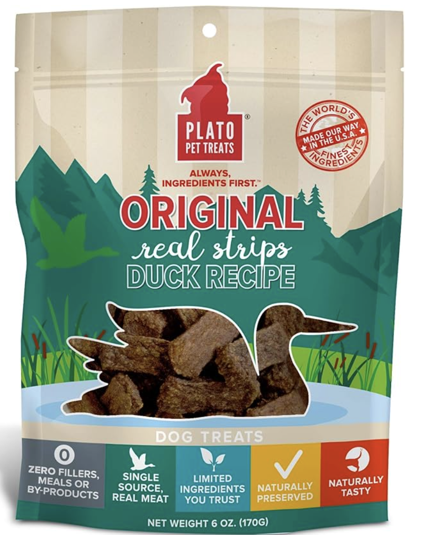 Plato Original Real Strips Duck Dog Treats
