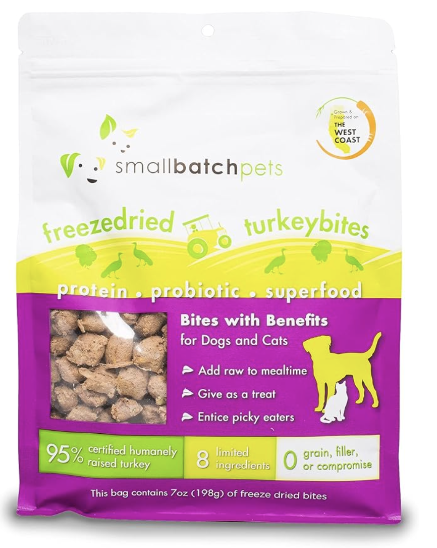 SmallBatch Raw Freeze-Dried Turkey Bites for Dogs & Cats