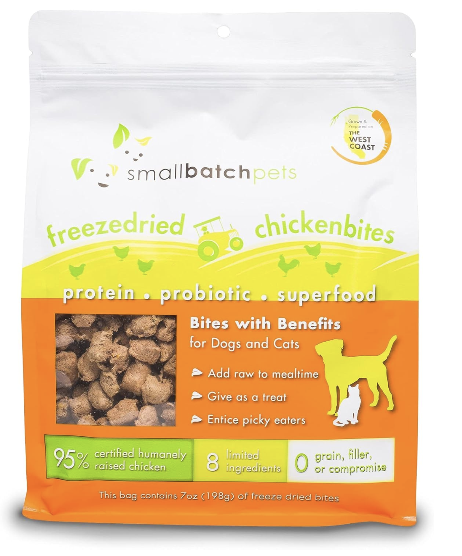 SmallBatch Raw Freeze-Dried Chicken Bites for Dogs & Cats
