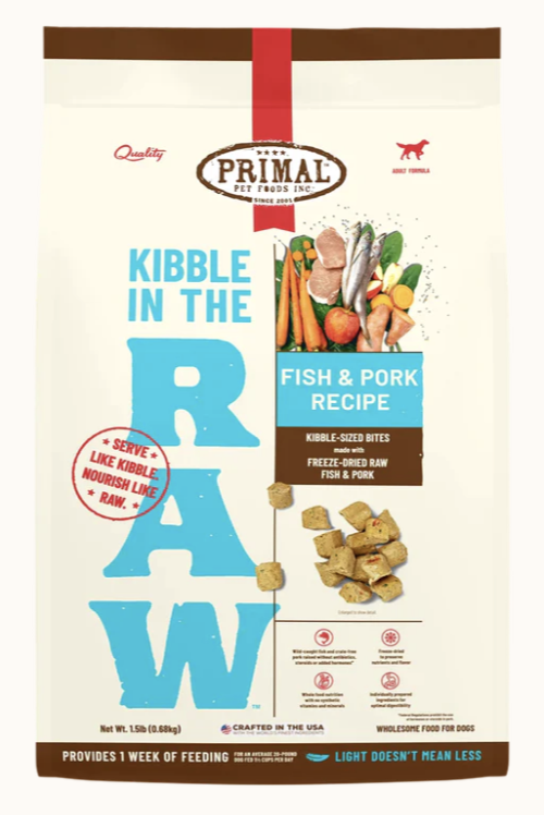 Primal Kibble in the Raw Fish & Pork Dog Food