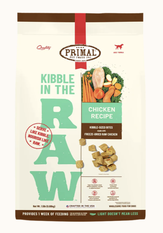 Primal Kibble in the Raw Chicken Dog Food