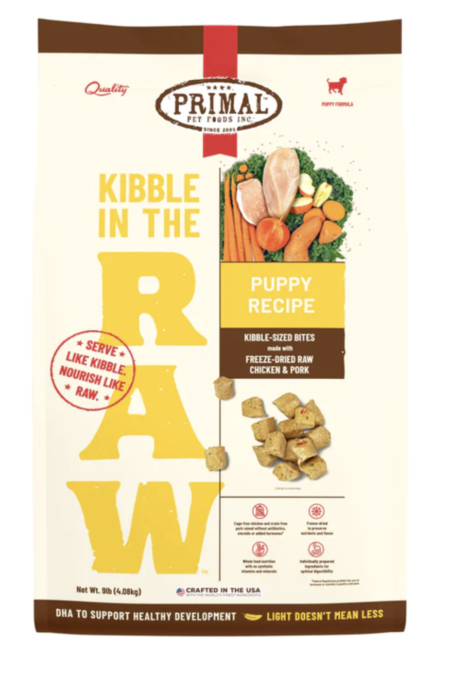 Primal Kibble in the Raw Puppy Recipe Dog Food