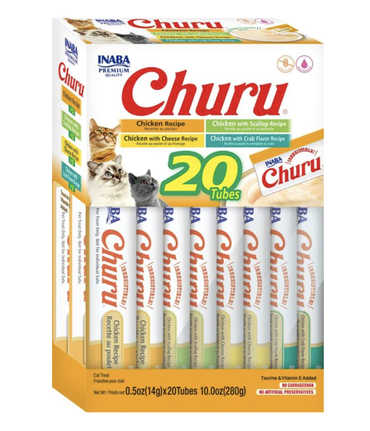 Inaba Churu Chicken Variety Creamy Puree Grain-Free Lickable Cat Treats