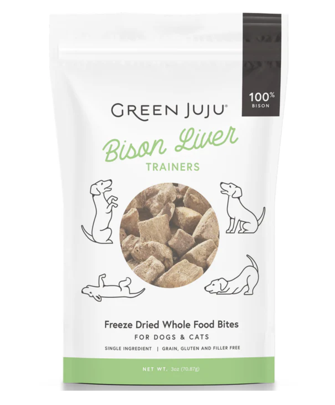 Green Juju Bison Liver Training Treats for Dogs