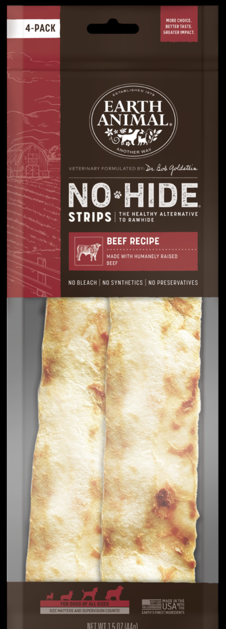 No-Hide® Beef Strips 4pk