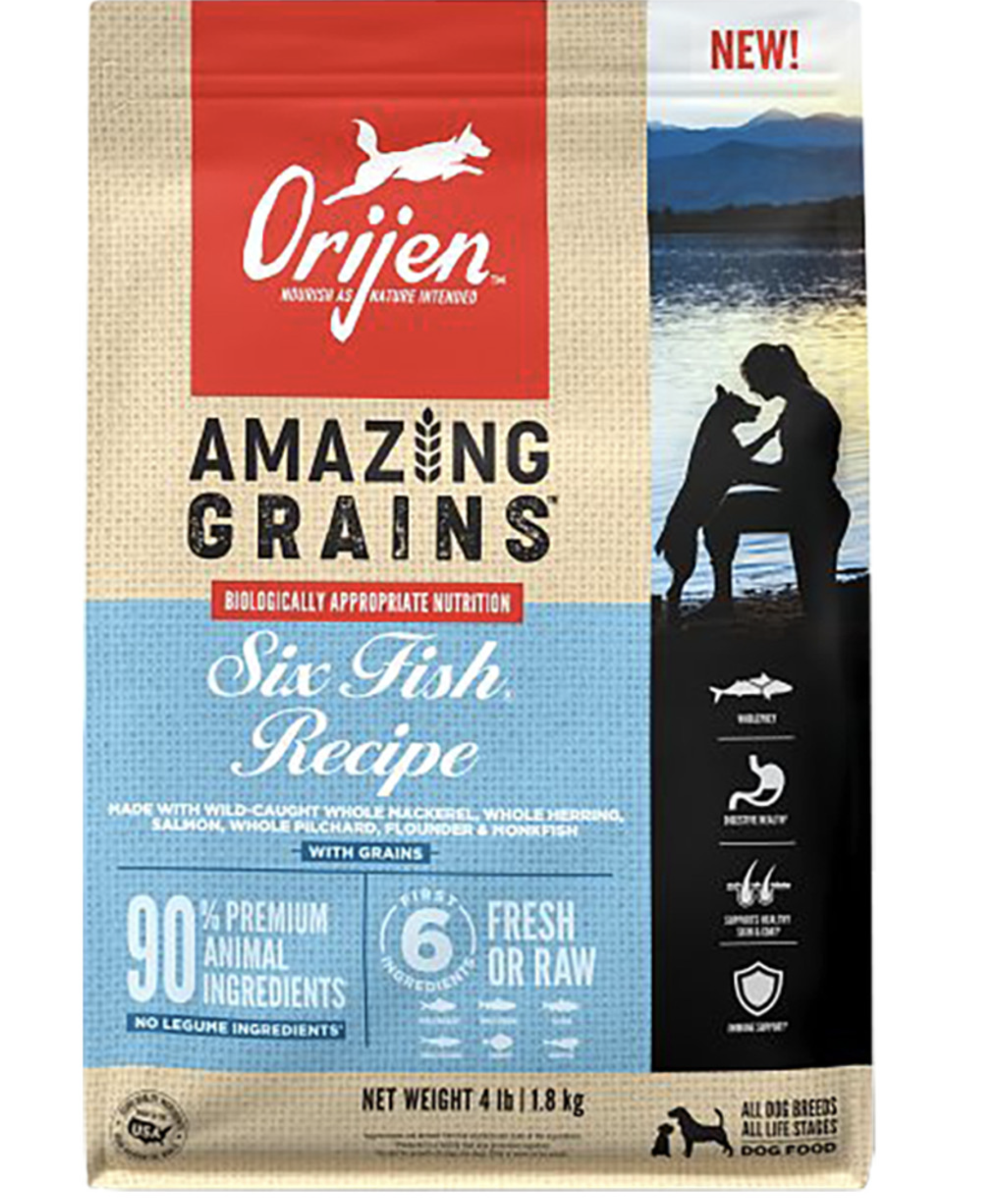 Orijen Amazing Grains Six Fish Recipe Dry Dog Food