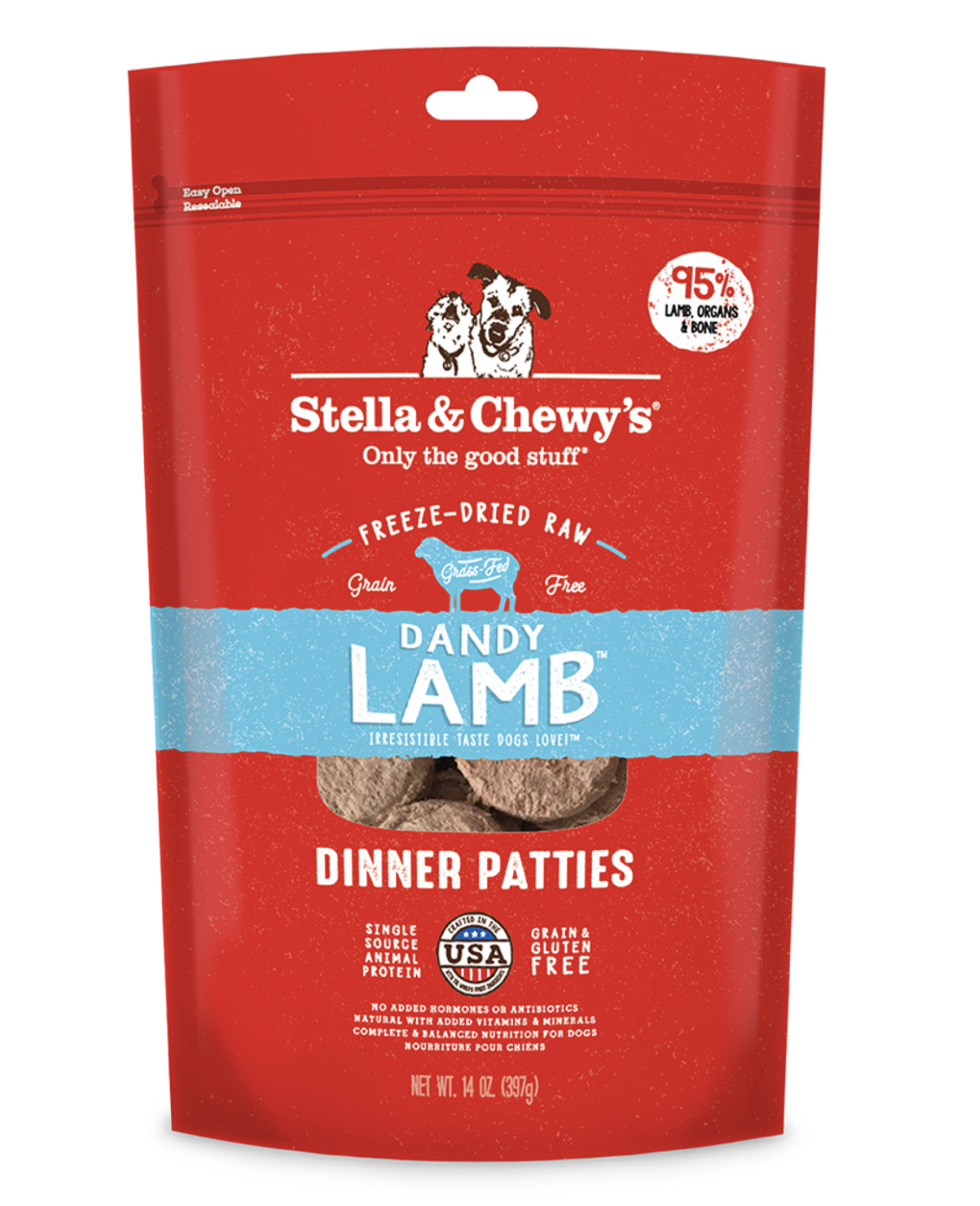 Stella & Chewy's Dandy Lamb Dinner Patties Freeze-Dried Raw Dog Food