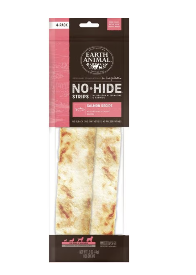 No Hide Salmon Strips 4ct Dog Chew