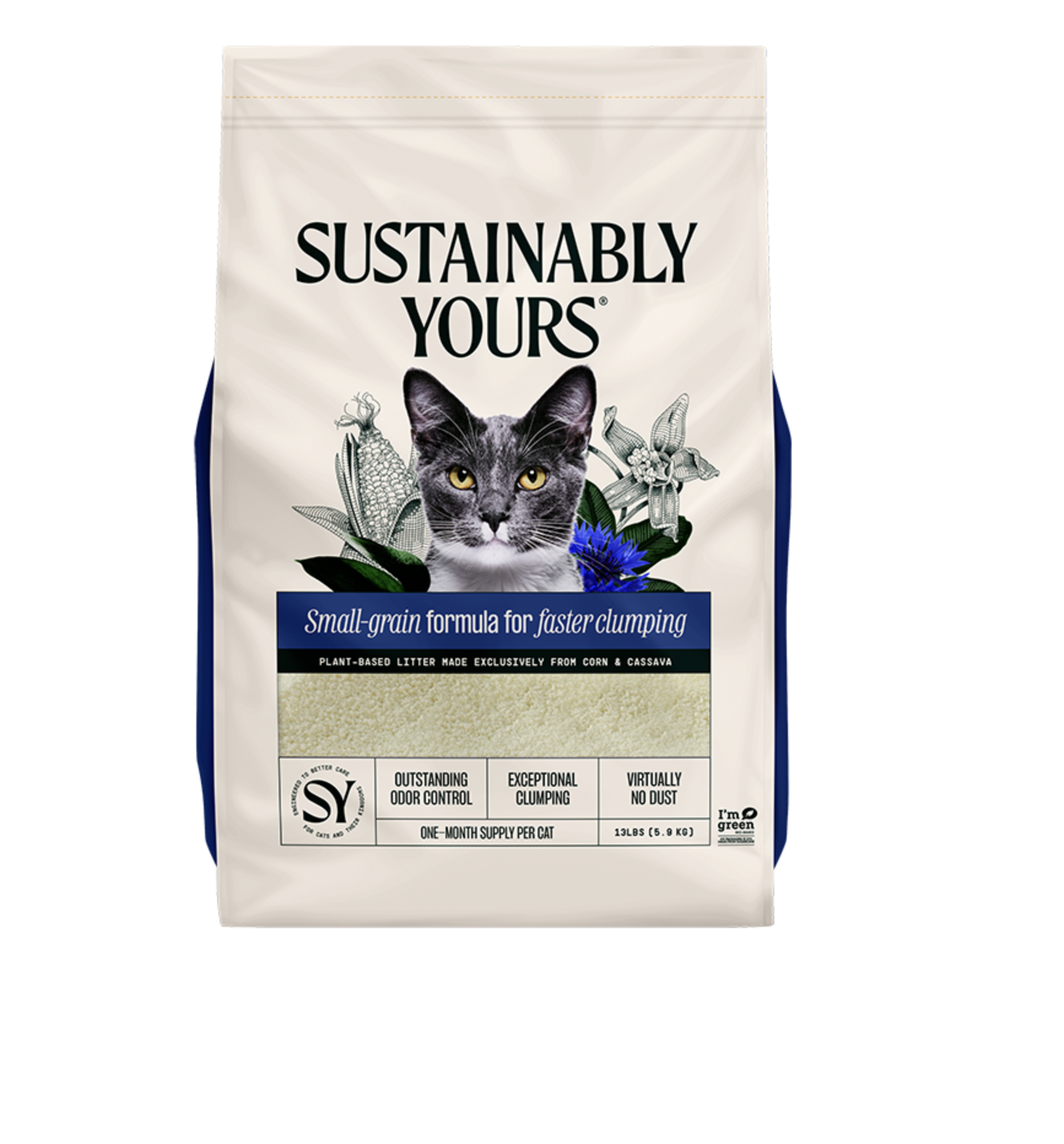 Sustainably Yours Cat Litter Small-grain Formula 13 lbs