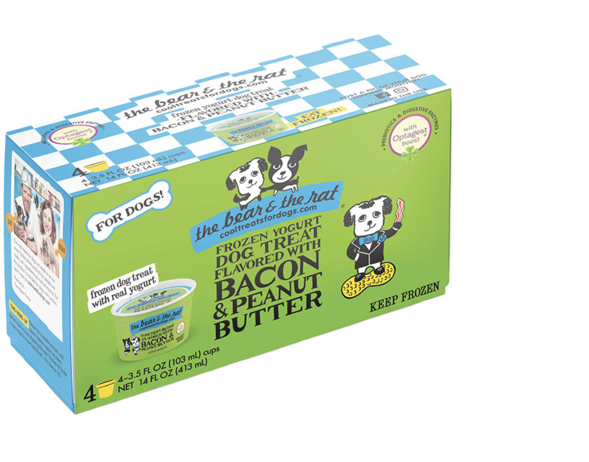 (INDIVIDUAL) THE BEAR & THE RAT DOG FROZEN PEANUT BUTTER & BACON PEANUT BUTTER YOGURT