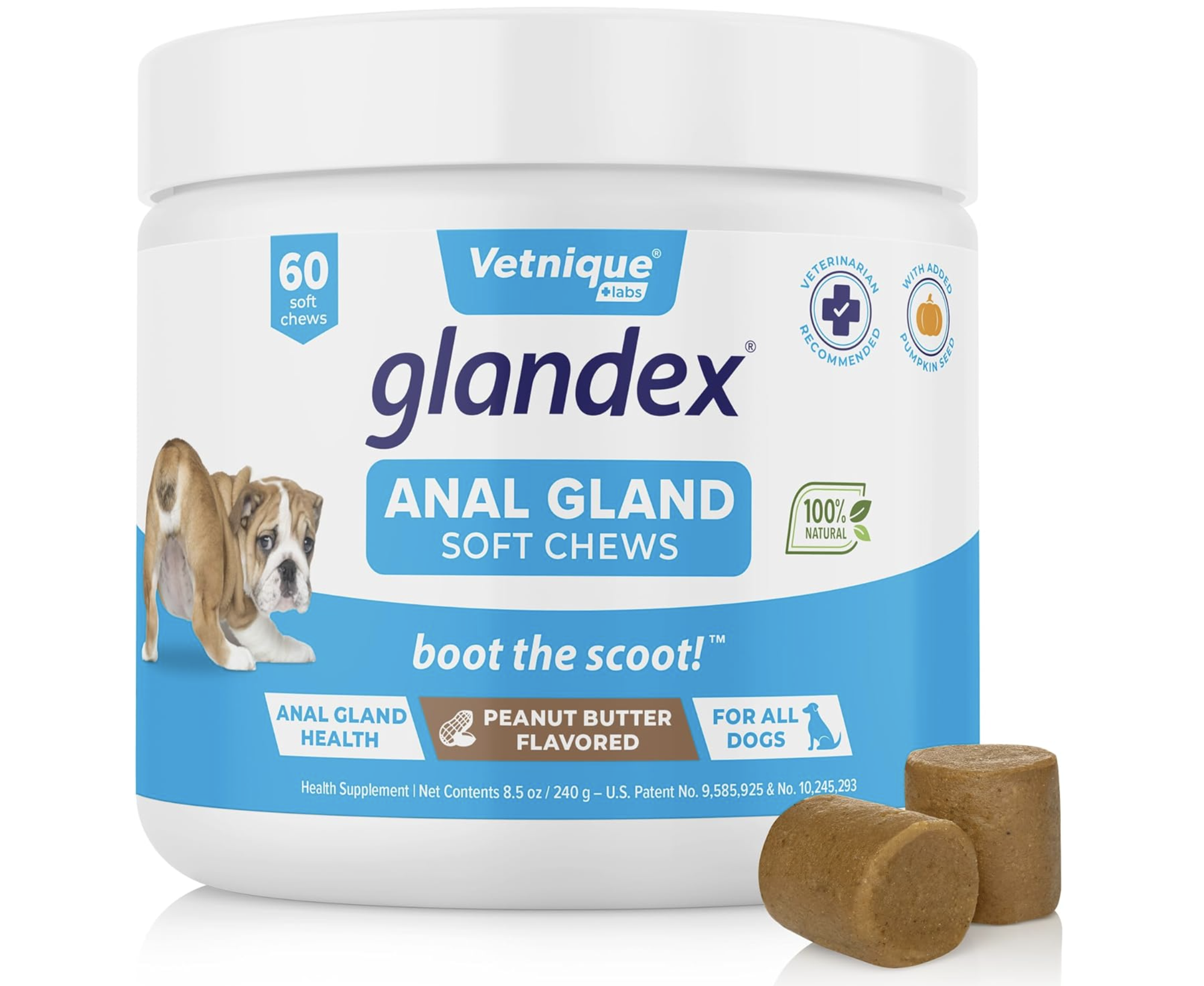 Glandex Anal Gland Soft Chew Treats with Pumpkin for Dogs