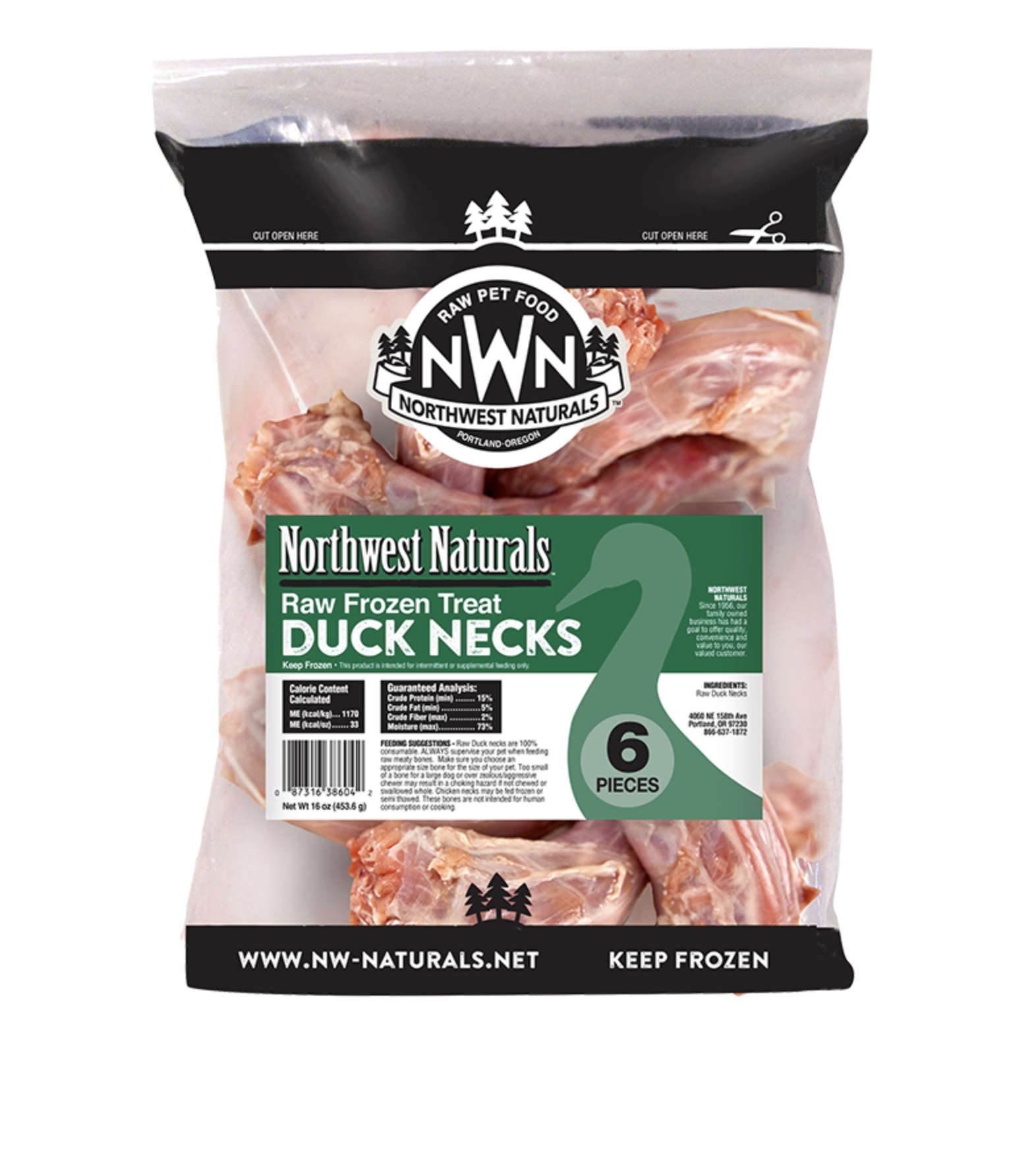 Northwest Naturals Duck Necks Raw Frozen