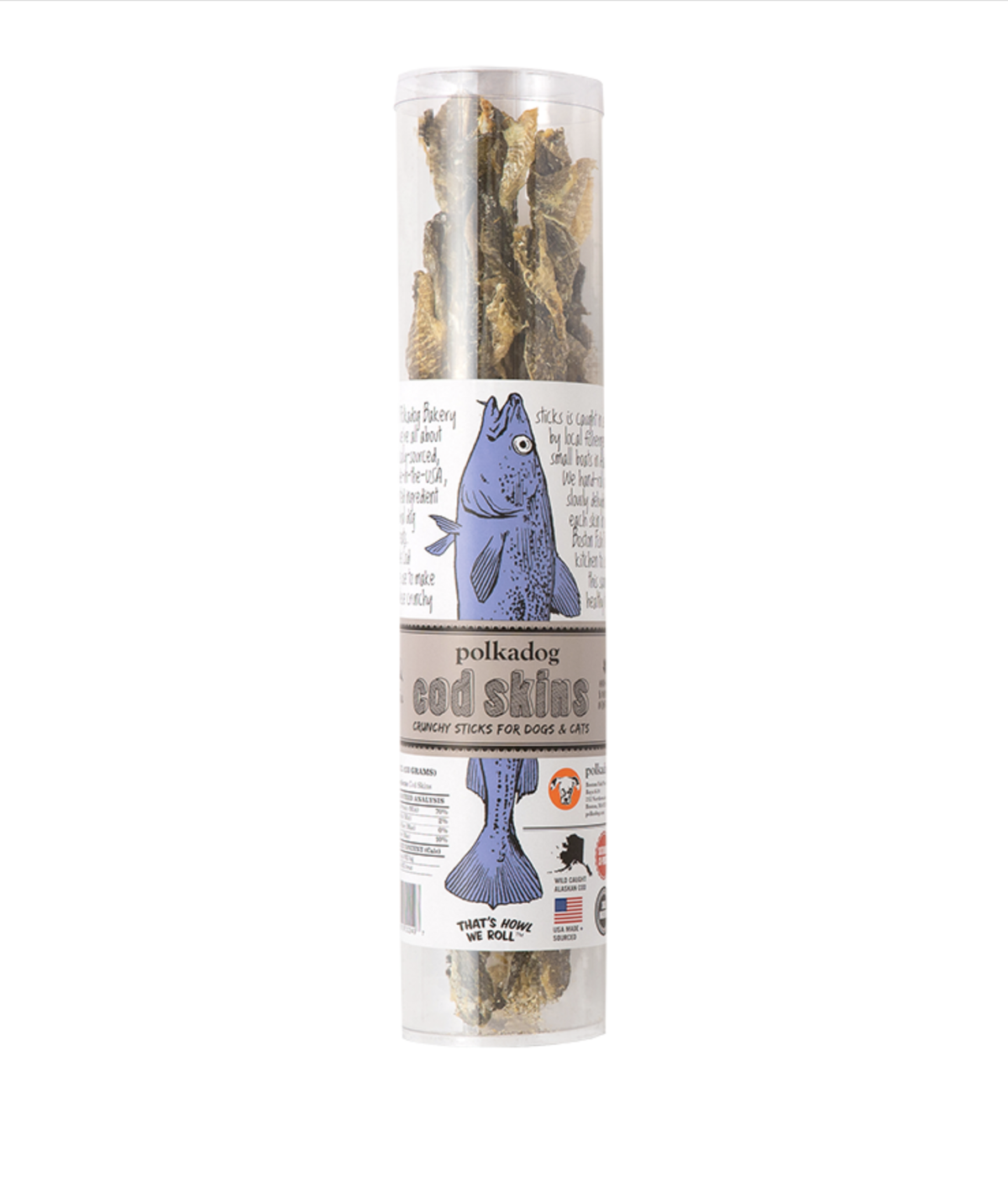 PolkaDog Cod Skin Jerky Tube