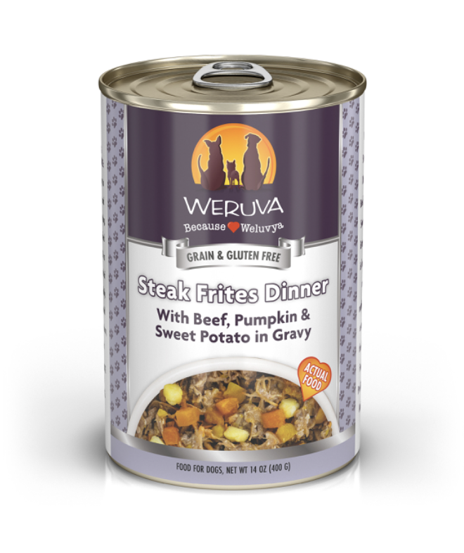 Weruva Steak Frites Dinner w/ Beef Pumpkin & Sweet Potato in Gravy Canned Dog Food