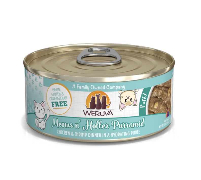 Weruva Meows n' Holler Purramid Chicken & Shrimp Dinner in a Hydrating Purée Canned Cat Food