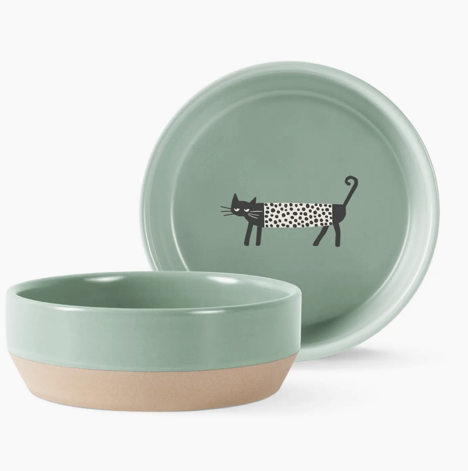 Fringe Studio Oliver the Cat Small Stoneware Pet Bowl