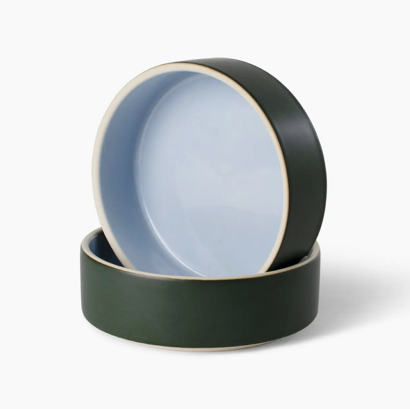 Fringe Studio Small Minimal Stoneware Pet Bowl Minimal Forest