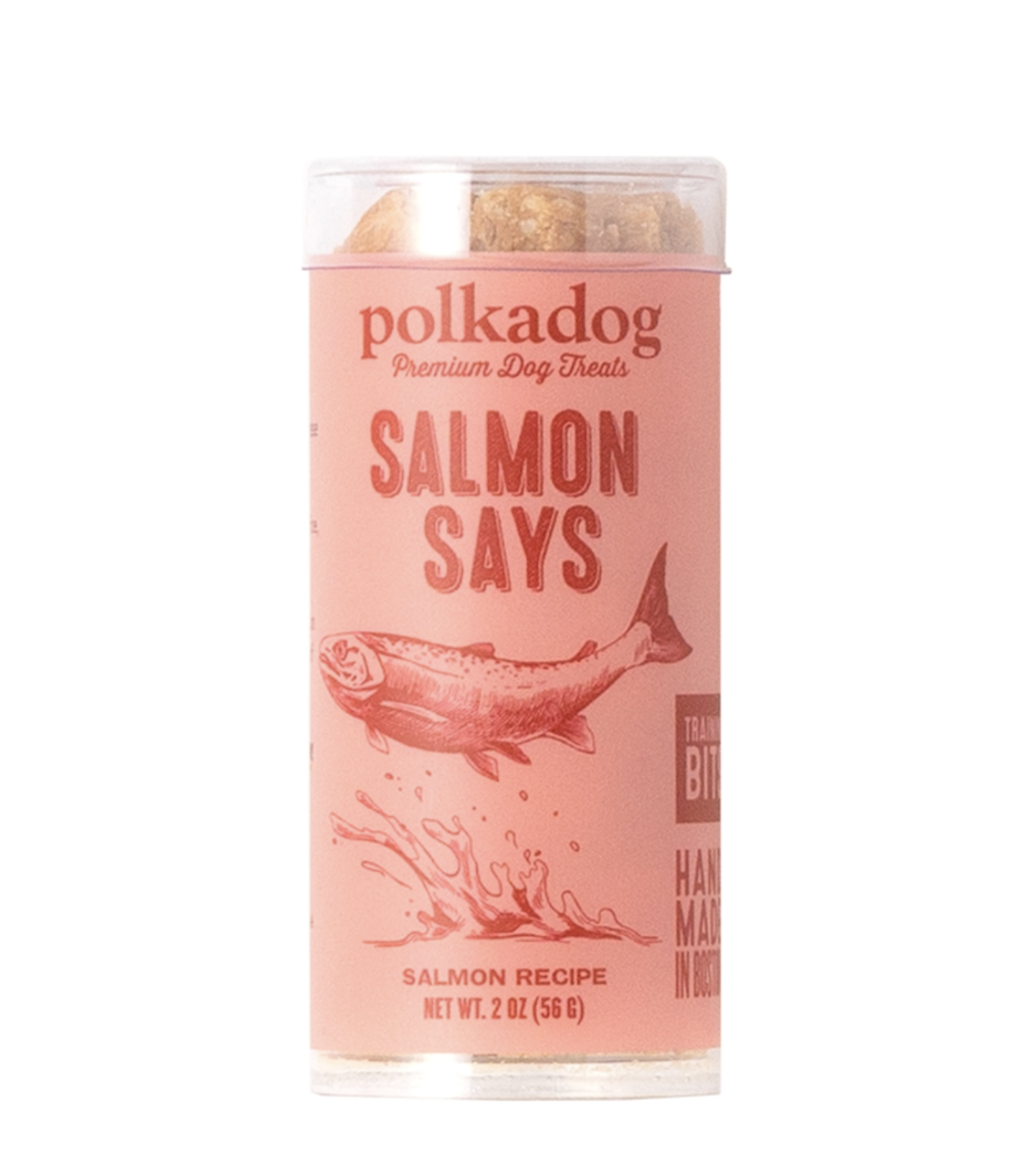 Polkadog Salmon Says Training Bites Tube