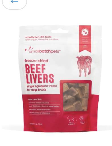 SMALLBATCH DOG CAT LIVER BEEF FD TREAT 4OZ