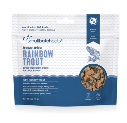 SMALLBATCH DOG CAT RAINBOW TROUT FD TREAT 2OZ