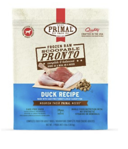 Primal Pronto Raw Frozen Canine Duck Formula Dog Food
