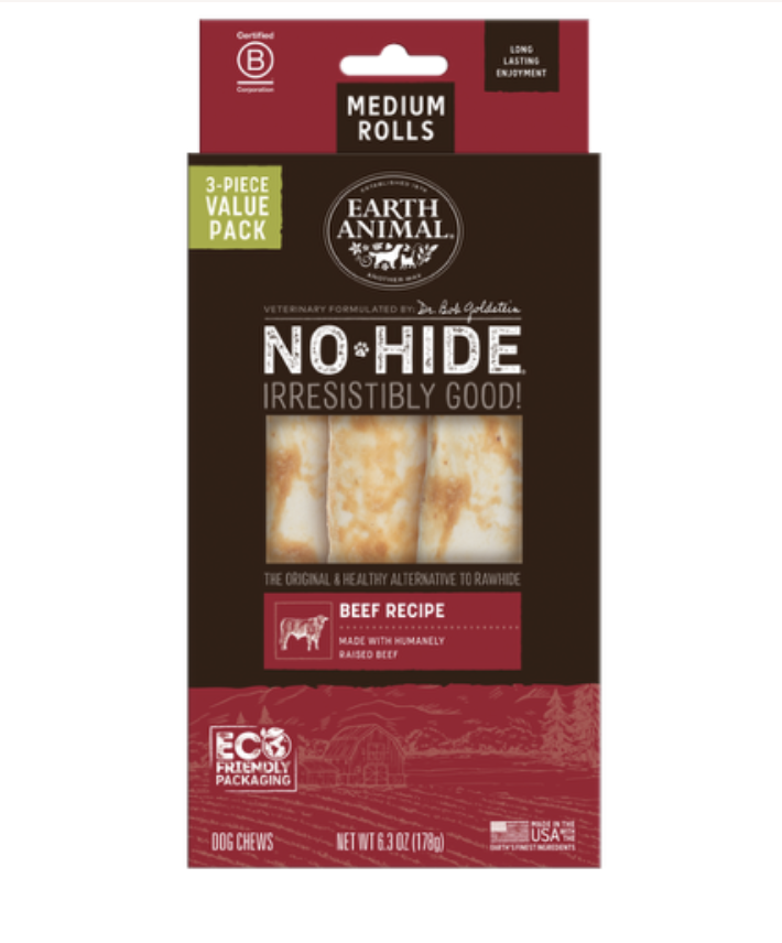 Earth Animal No-Hide Value Box Beef Medium Rolls