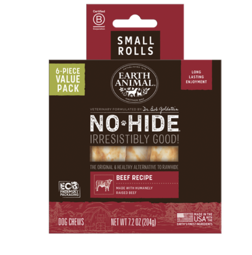 Earth Animal No-Hide Value Box Beef Small Rolls