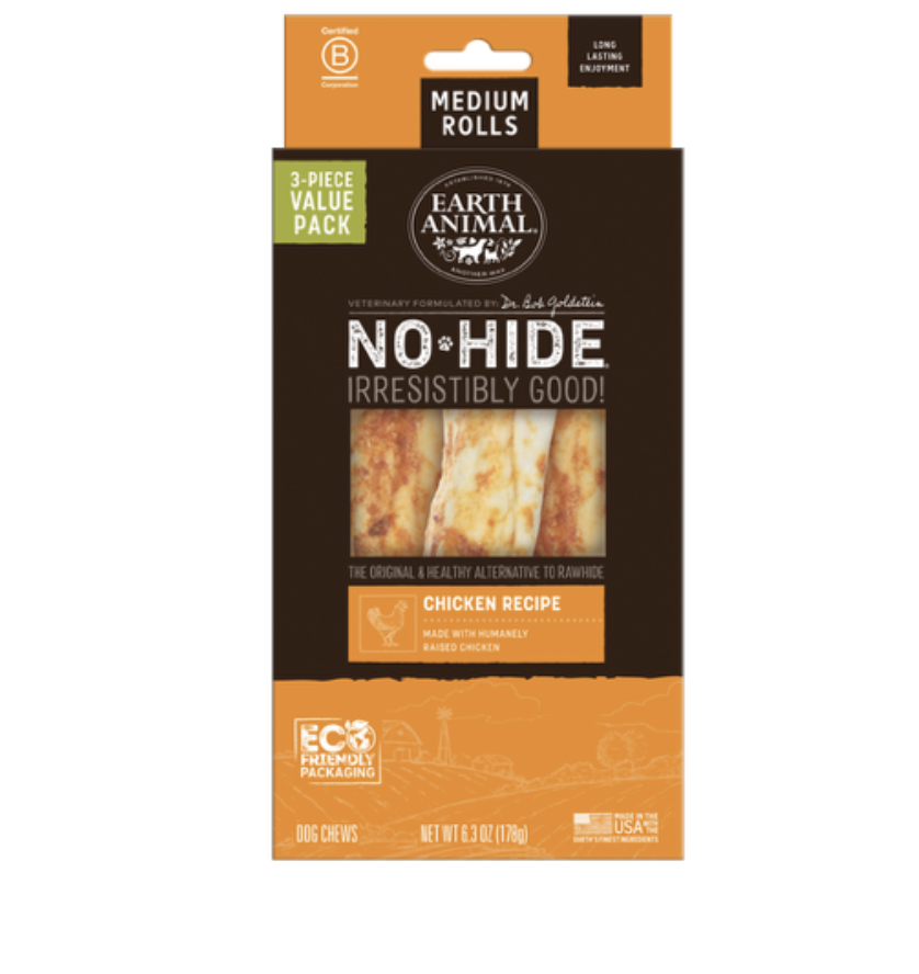 Earth Animal No-Hide Value Box Chicken Medium Rolls