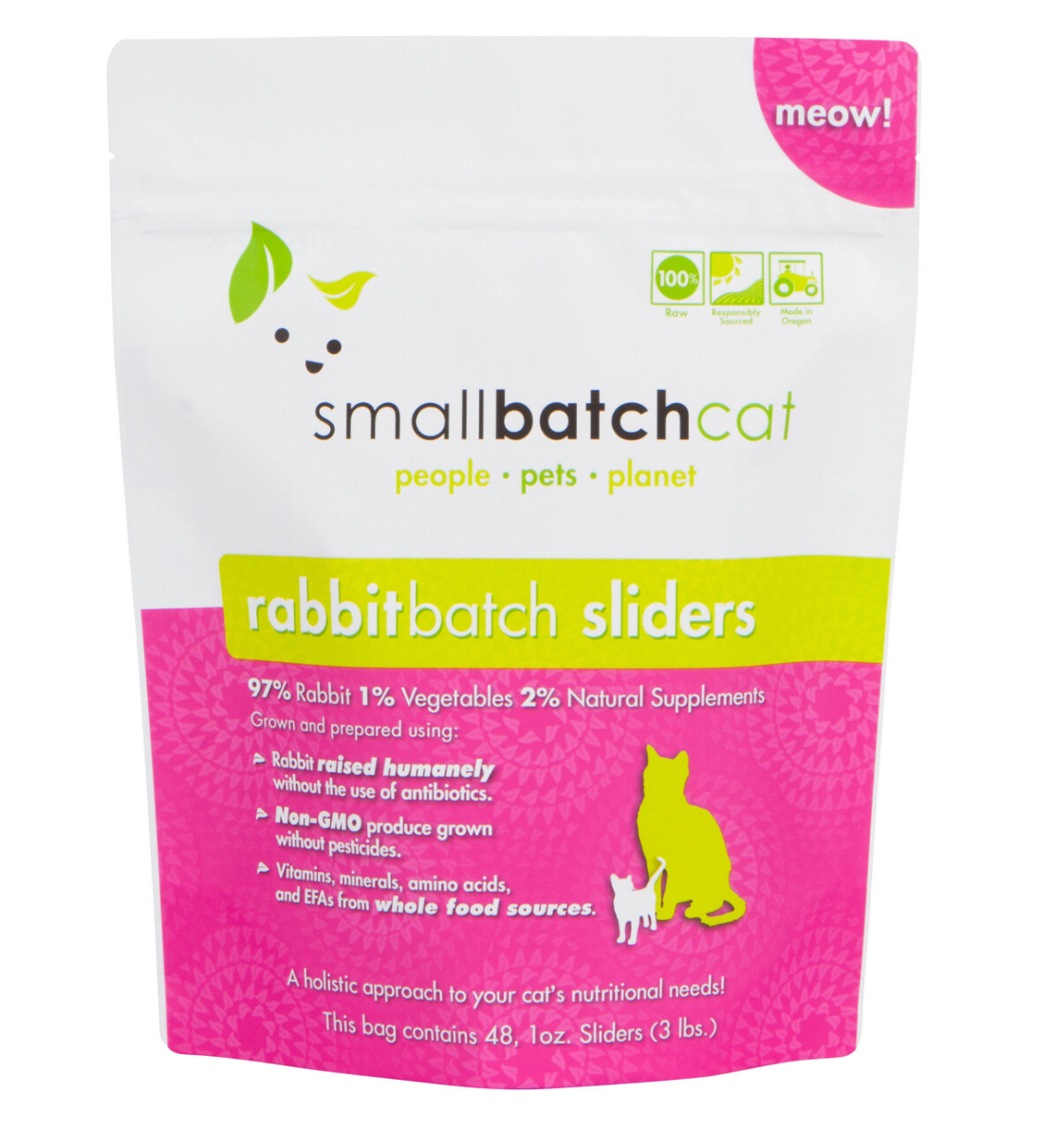 Smallbatch Rabbit Raw Frozen Cat Food 3lb