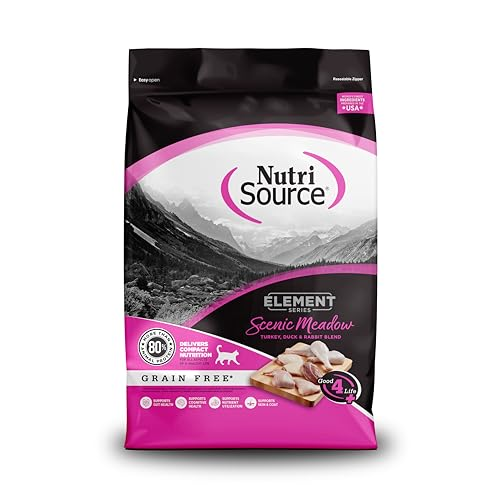 NutriSource Element Series Scenic Meadow Dry Cat Food, Turkey, Duck & Rabbit, 4LB