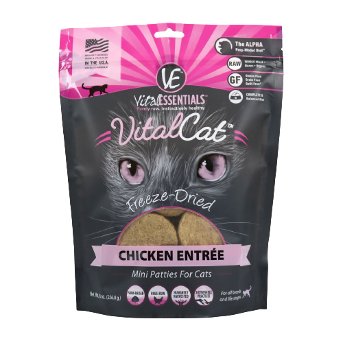Vital Essentials Chicken Mini Patties Freeze-Dried Grain Free Cat Food