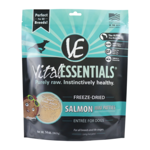 Vital Essentials Salmon Mini Patties Freeze-Dried Grain Free Dog Food