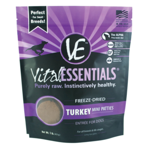 Vital Essentials Freeze-Dried Turkey Mini Patties Dog Food