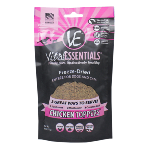 Vital Essentials Freeze Dried Chicken Toppers for Cats and Dogs Food
