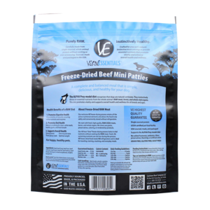 Vital Essentials Beef Mini Patties Freeze-Dried Grain Free Dog Food