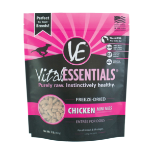 Vital Essentials Chicken Mini Nibs Freeze-Dried Grain Free Dog Food