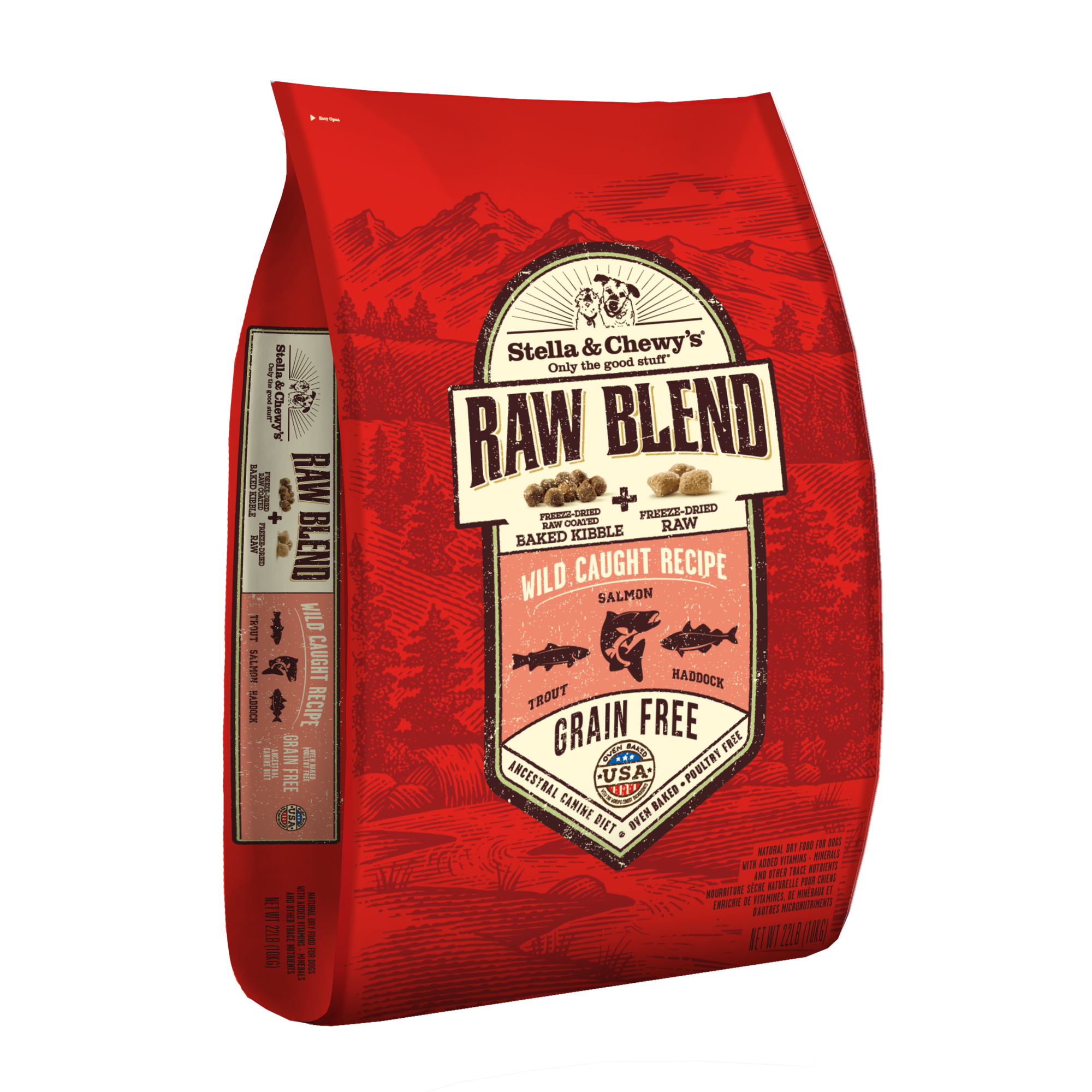 Stella & Chewy's WILD CAUGHT RAW BLEND KIBBLE